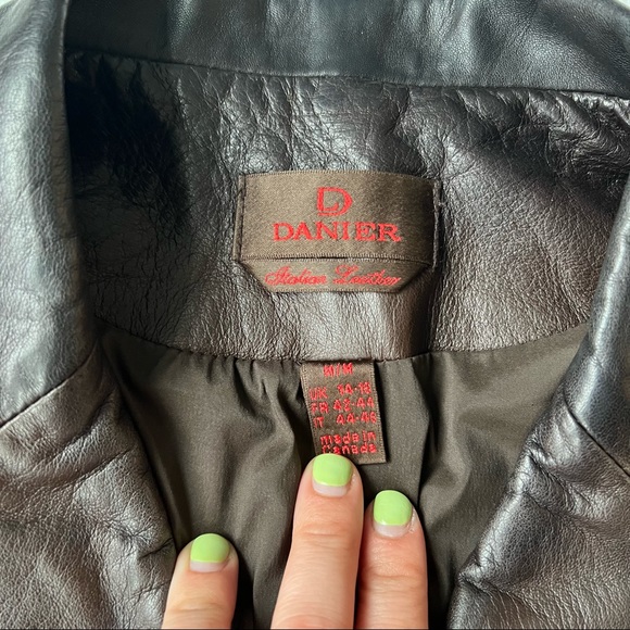 DANIER Italian Leather Brown Blazer - Picture 13 of 14